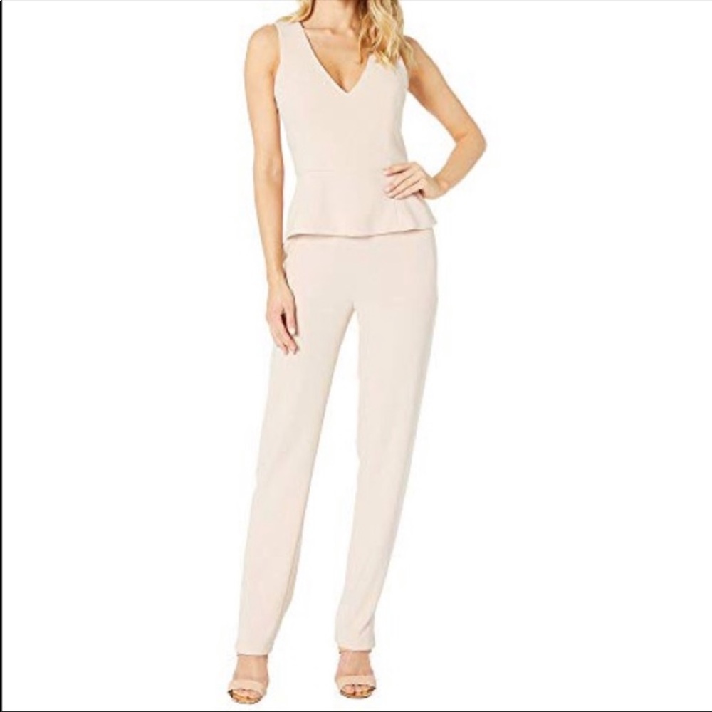 BCBG Peplum Jumpsuit (blush/pale pink)
